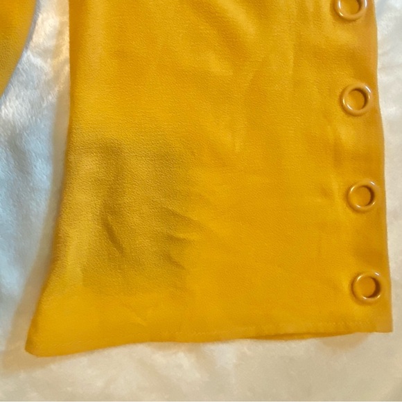 Spense Sz L Yellow Gold 3/4 Sleeve Relaxed Blouse - Picture 9 of 10